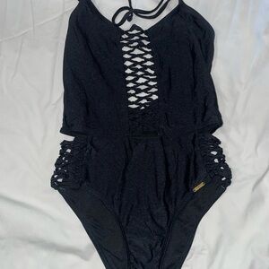 Stylish Black Kids One Piece Swimsuit